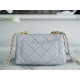 Chanel 22A Chunky Chain Flap Bag Grey Lambskin  