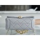 Chanel 22A Chunky Chain Flap Bag Grey Lambskin  