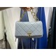 Chanel 22A Chunky Chain Flap Bag Grey Lambskin  