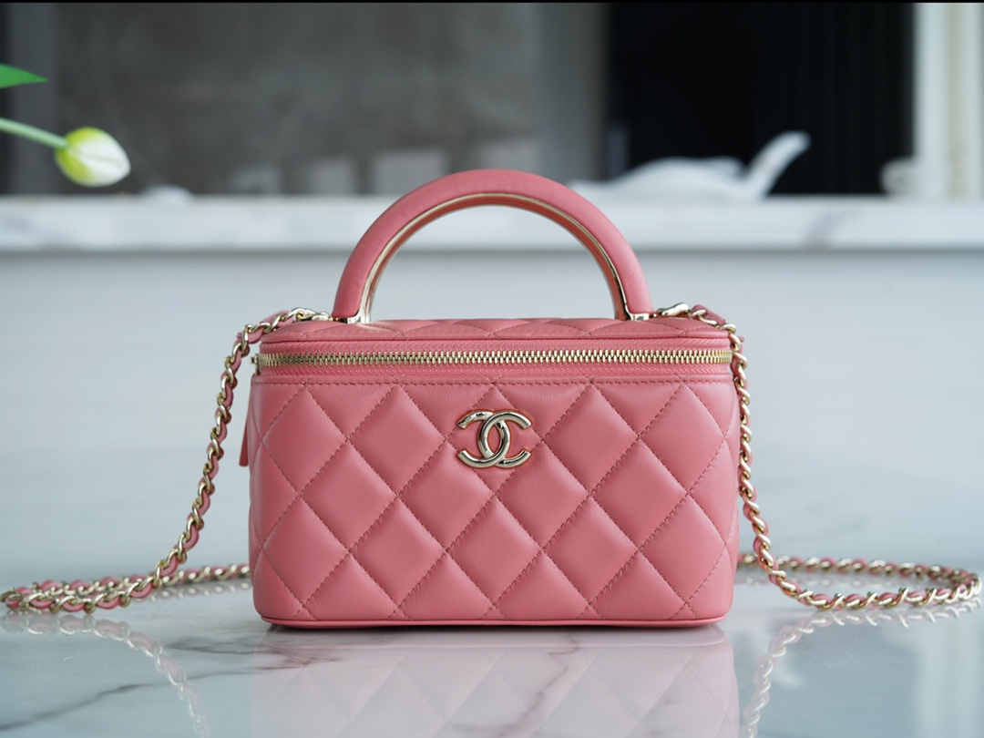 Chanel 22A Long Box Tote Peach Pink  