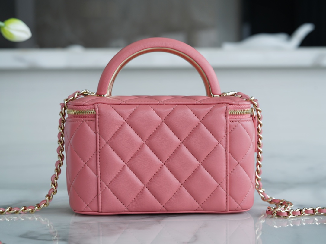 Chanel 22A Long Box Tote Peach Pink  