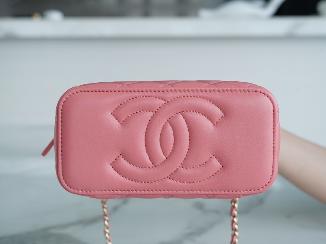 Chanel 22A Long Box Tote Peach Pink  