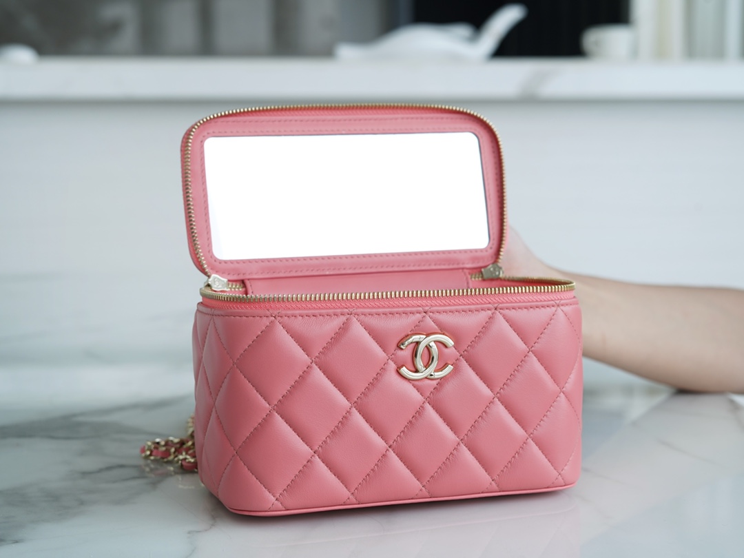 Chanel 22A Long Box Tote Peach Pink  