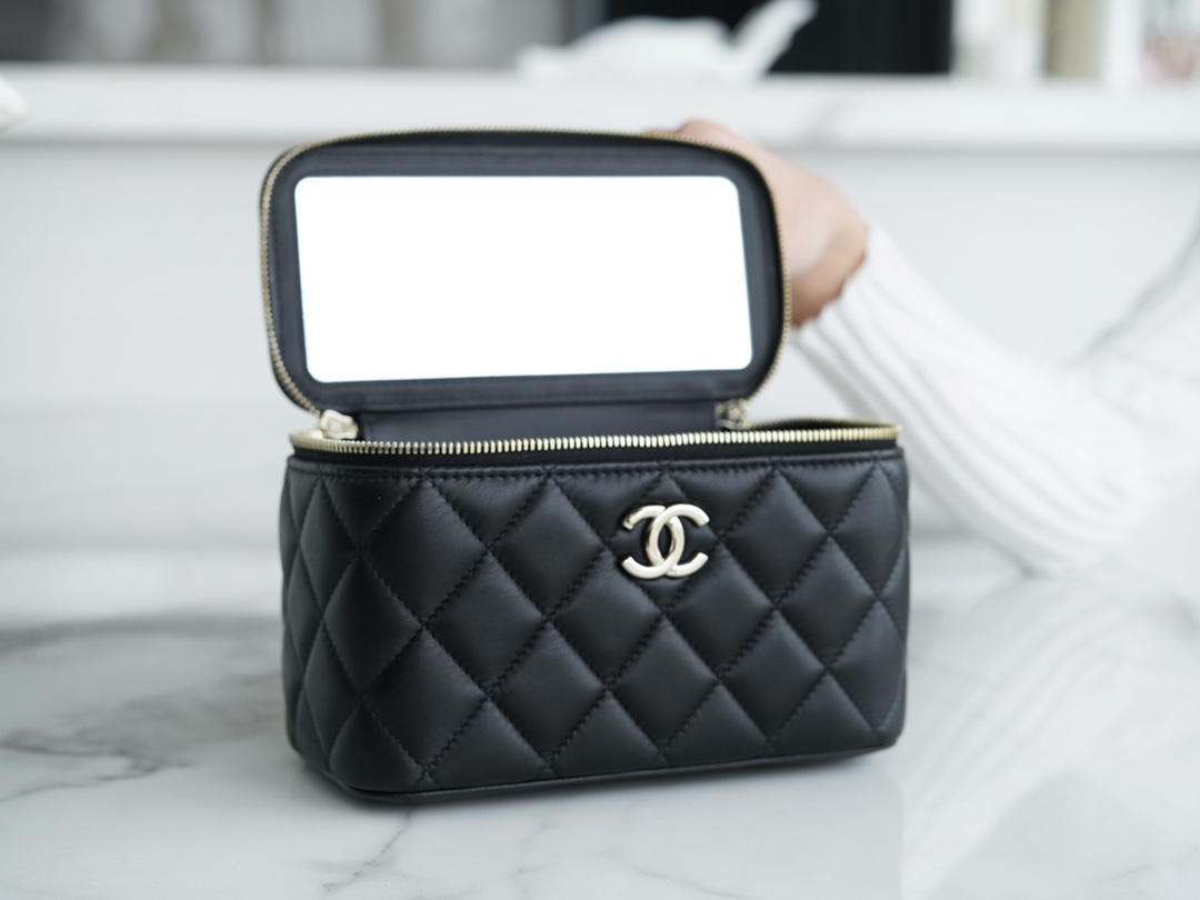 Chanel 22A Long Box Tote Black  