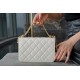 Chanel 2021 Mini 22cm White Glossy Calfskin  