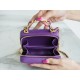 Chanel 22A Mini Chain Makeup Bag Purple Lambskin  