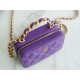 Chanel 22A Mini Chain Makeup Bag Purple Lambskin  