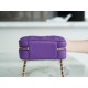 Chanel 22A Mini Chain Makeup Bag Purple Lambskin  