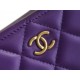 Chanel 22A Mini Chain Makeup Bag Purple Lambskin  