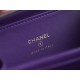 Chanel 22A Mini Chain Makeup Bag Purple Lambskin  