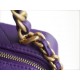 Chanel 22A Mini Chain Makeup Bag Purple Lambskin  