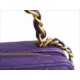 Chanel 22A Mini Chain Makeup Bag Purple Lambskin  