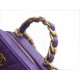 Chanel 22A Mini Chain Makeup Bag Purple Lambskin  