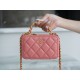 Chanel 22A Mini Chain Makeup Bag Pink Lambskin  