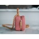 Chanel 22A Mini Chain Makeup Bag Pink Lambskin  