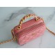 Chanel 22A Mini Chain Makeup Bag Pink Lambskin  