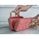 Chanel 22A Mini Chain Makeup Bag Pink Lambskin  