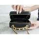 Chanel 22A Mini Chain Makeup Bag Black Lambskin  