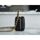 Chanel 22A Mini Chain Makeup Bag Black Lambskin  