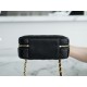 Chanel 22A Mini Chain Makeup Bag Black Lambskin  