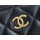 Chanel 22A Mini Chain Makeup Bag Black Lambskin  