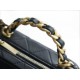 Chanel 22A Mini Chain Makeup Bag Black Lambskin  