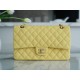 Classic Flap Washed Calfskin Medium Chick Yellow  