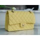 Classic Flap Washed Calfskin Medium Chick Yellow  