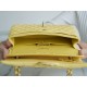 Classic Flap Washed Calfskin Medium Chick Yellow  