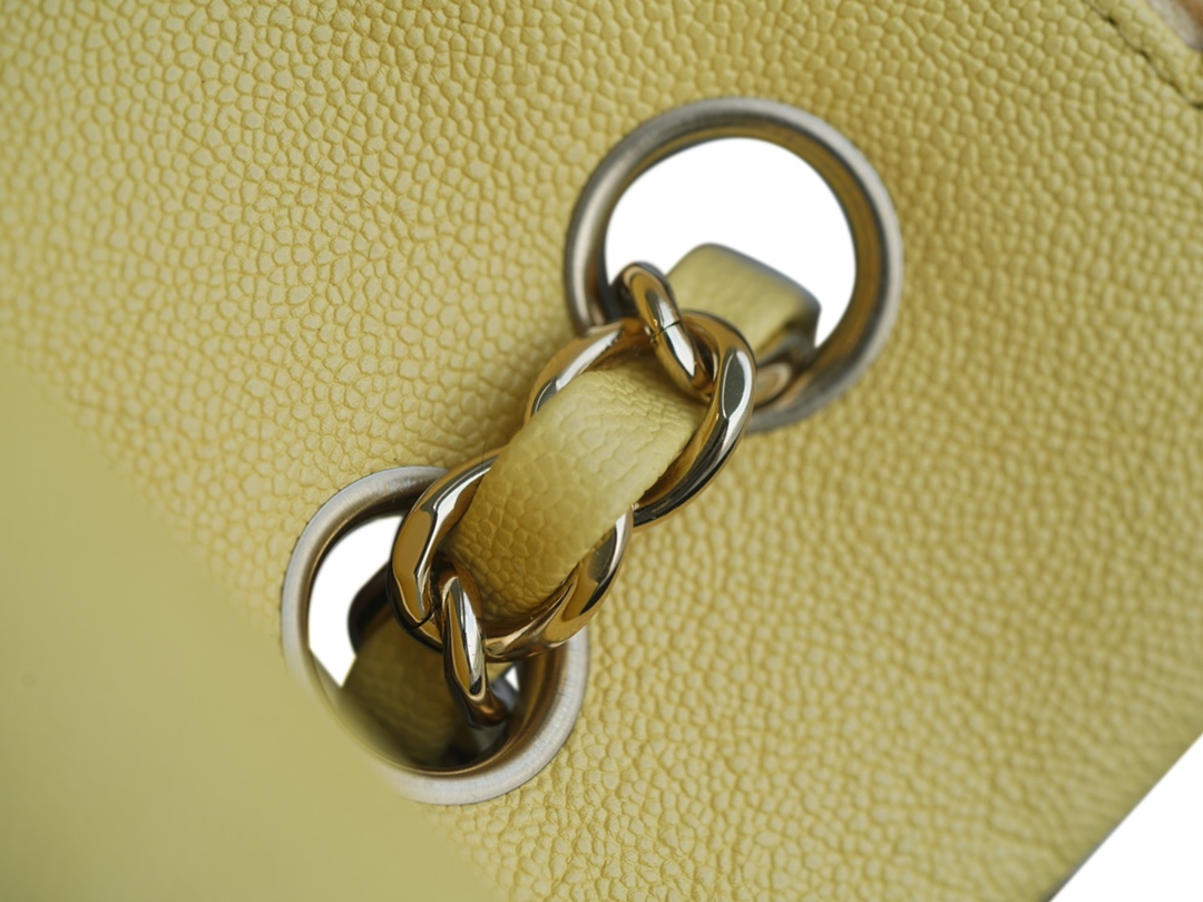 Classic Flap Washed Calfskin Medium Chick Yellow  