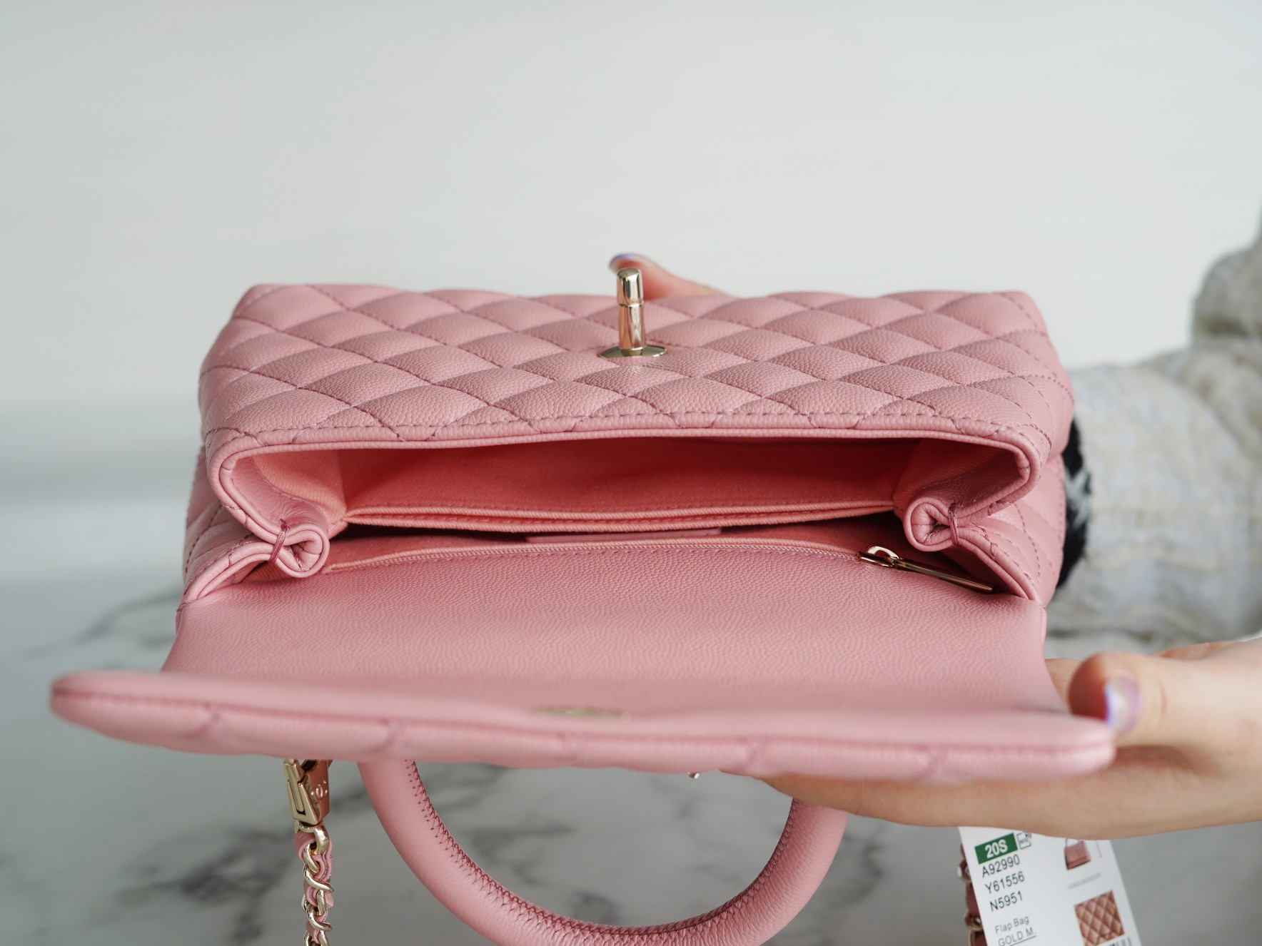 Chanel Coco Handle Calfskin Handle Pink Small  