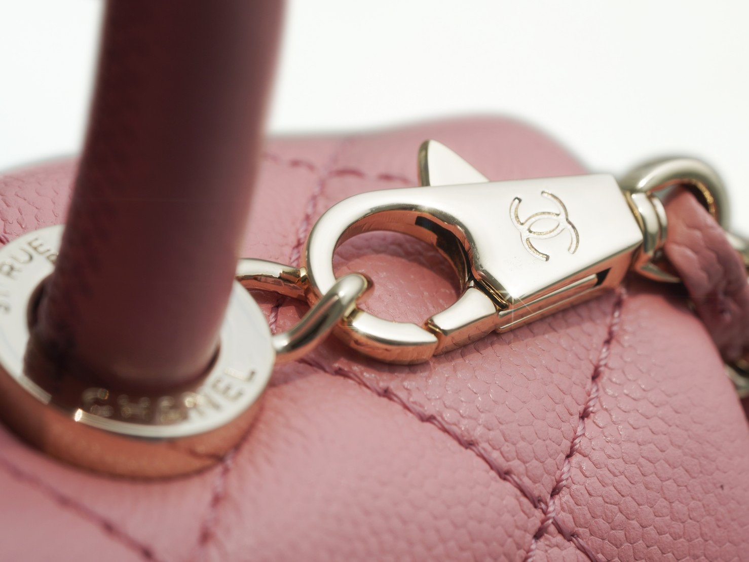 Chanel Coco Handle Calfskin Handle Pink Small  