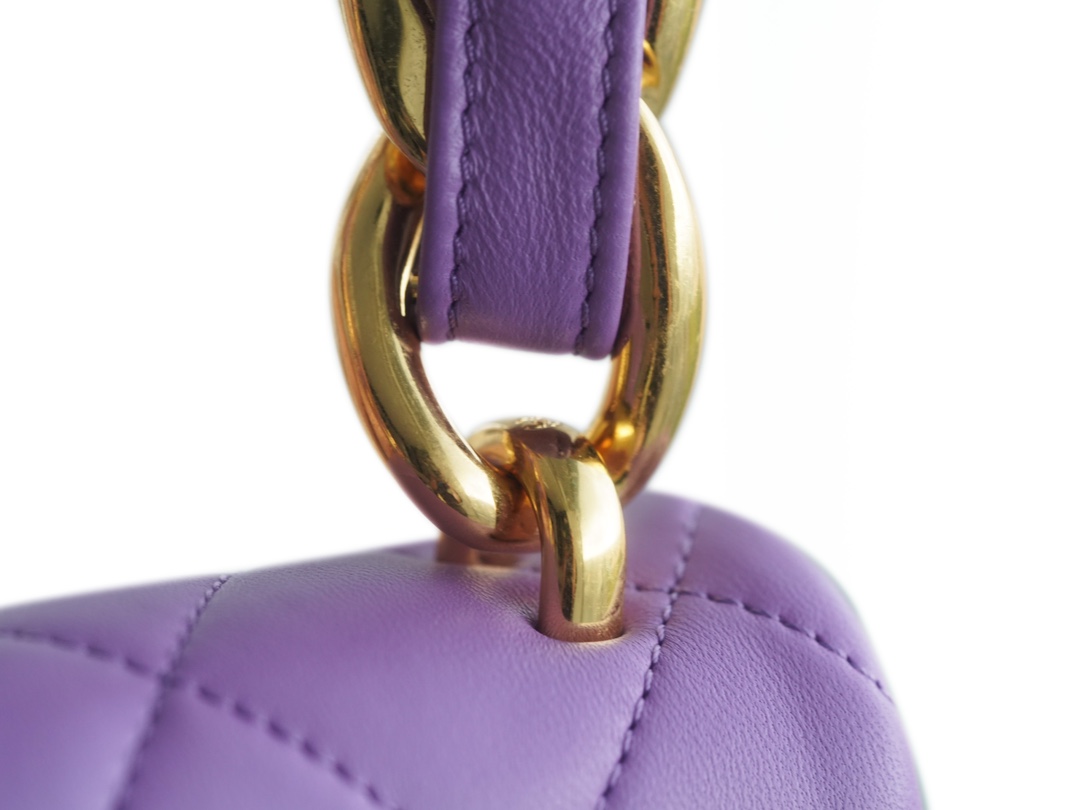 Chanel 22S Chunky Chain CF Shoulder Bag Small Purple