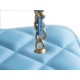 Chanel 22S Woven Gold Ball Long Box Sky Blue Lambskin  