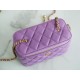 Chanel 22S Woven Gold Ball Long Box Purple Lambskin  