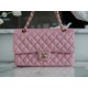 Classic Flap Washed Calfskin Medium Pearl Pink  