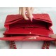 Classic Flap Washed Calfskin Medium Bright Red  