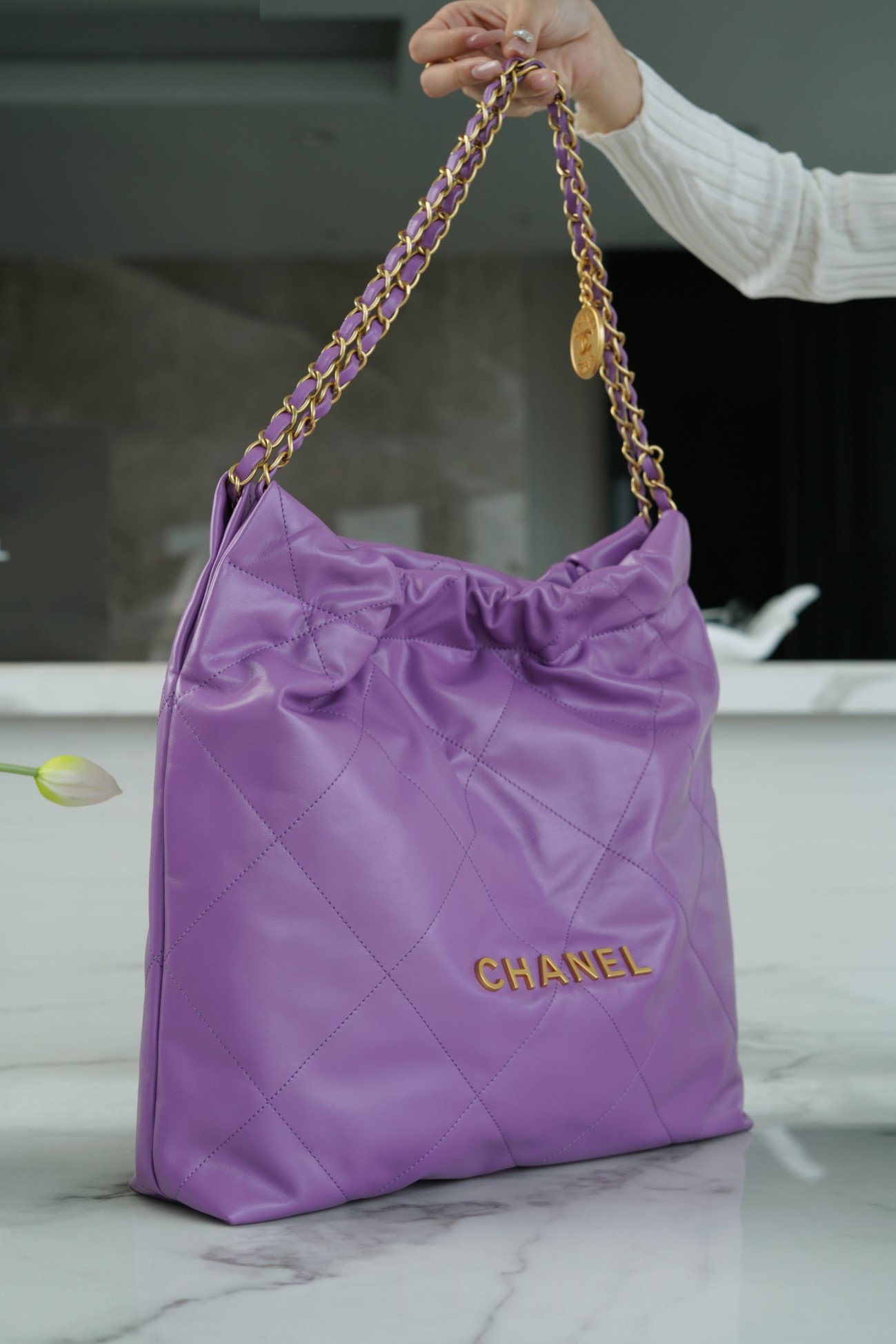 Chanel 22P Handbag Medium Purple  