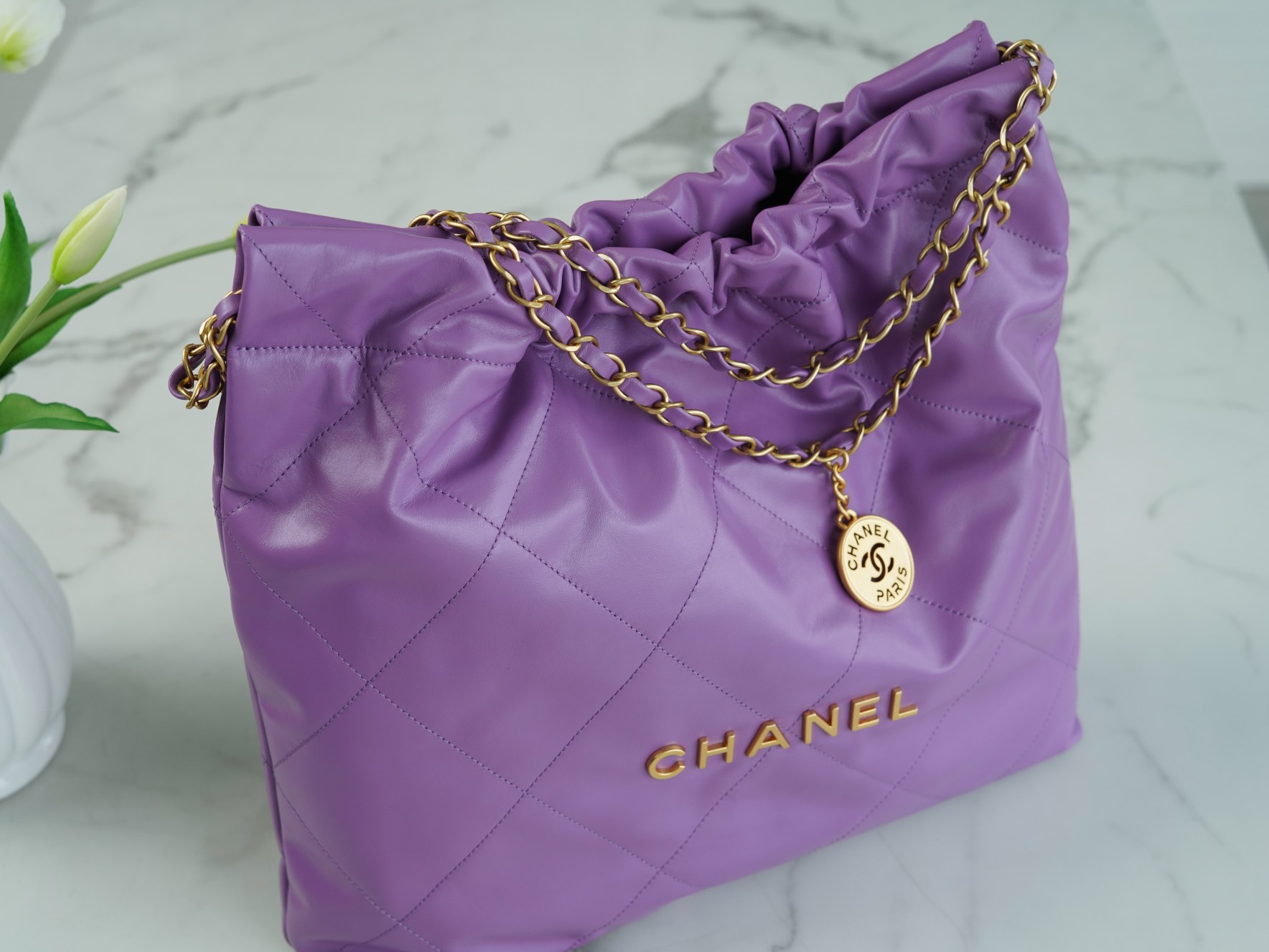 Chanel 22P Handbag Medium Purple  