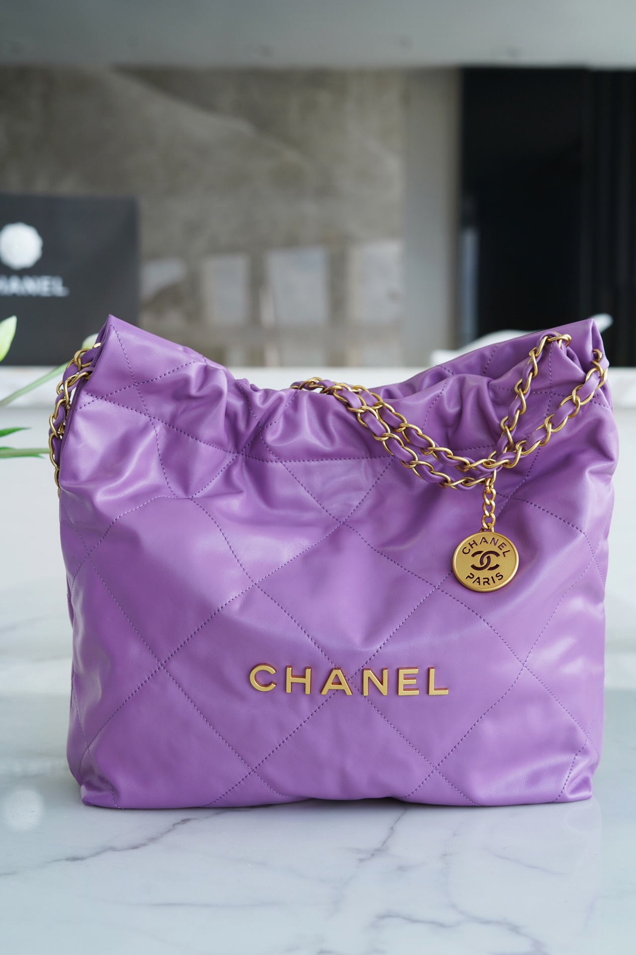 Chanel 22P Handbag Purple  