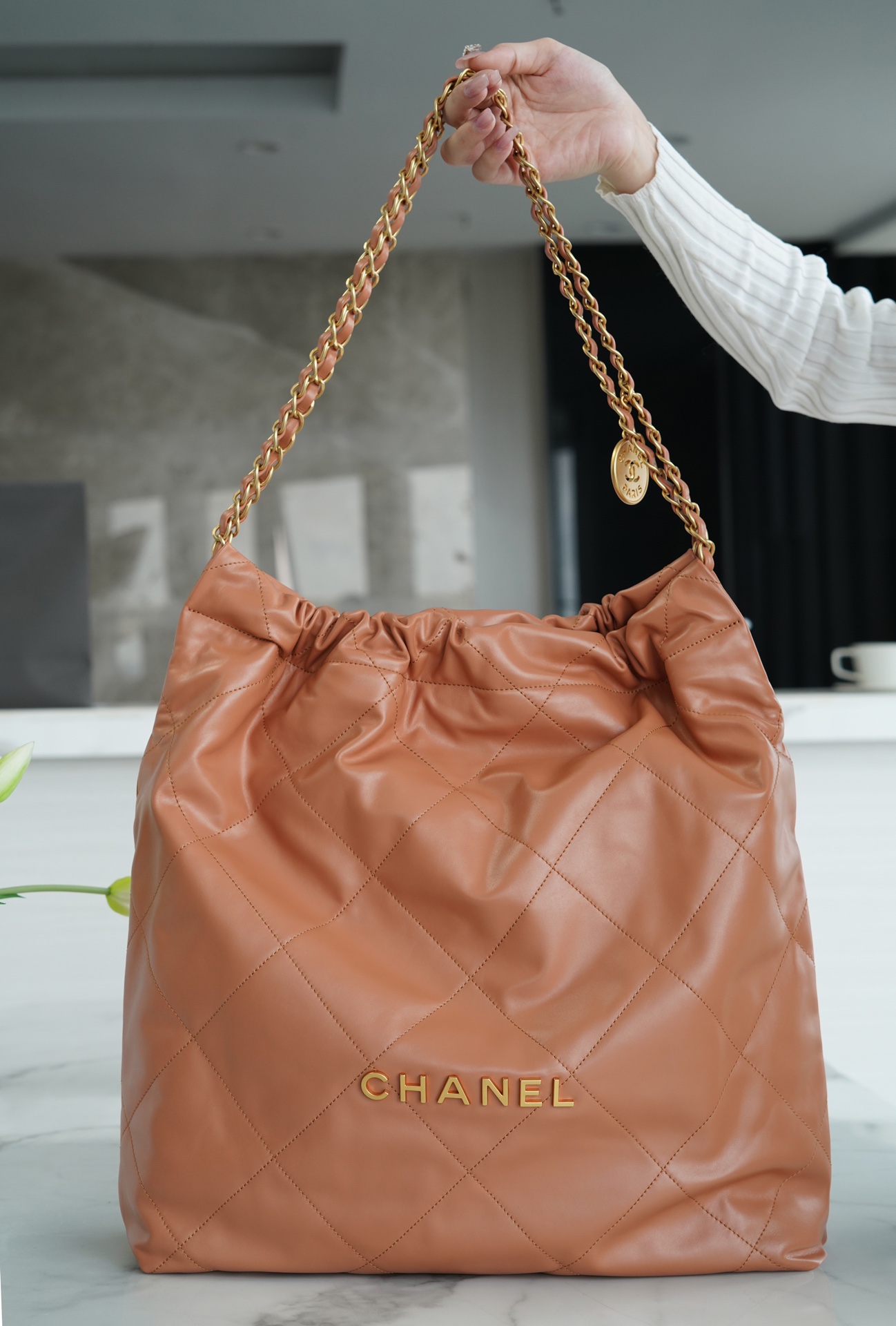 Chanel 22P Handbag Large Caramel  