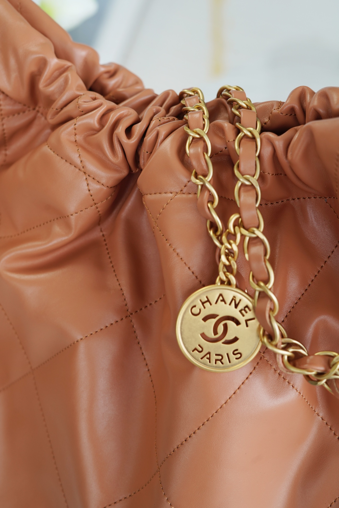 Chanel 22P Handbag Large Caramel  