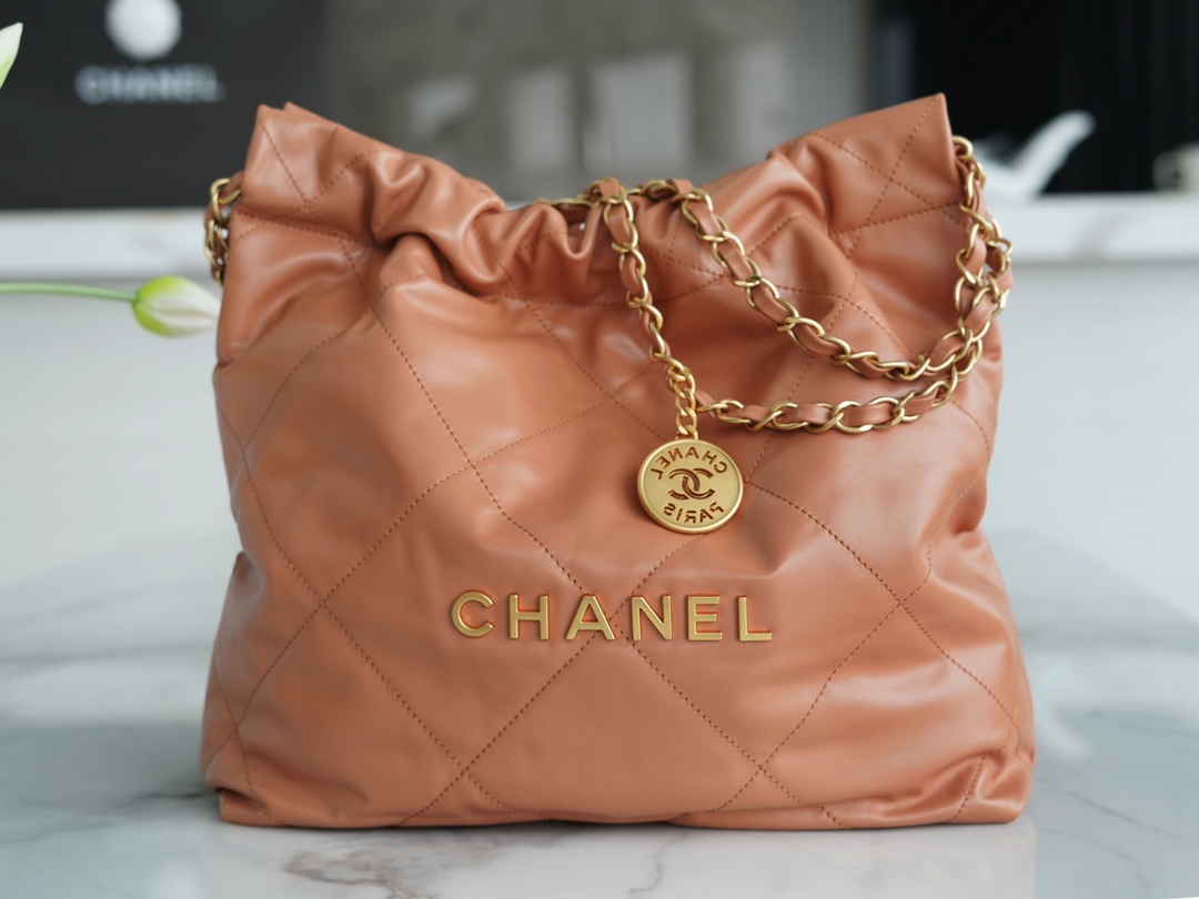 Chanel 22P Handbag Small Caramel  