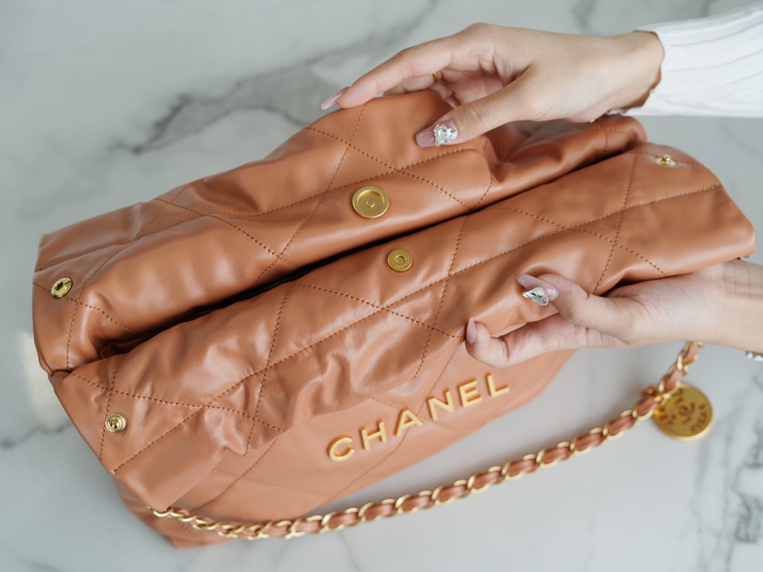 Chanel 22P Handbag Small Caramel  