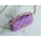 Chanel 22S Enamel Handle Chain Bag Purple Lambskin  