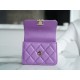 Chanel 22S Enamel Handle Chain Bag Purple Lambskin  