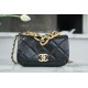 Chanel 22A Chunky Chain Flap Bag Mini Classic Black Lambskin  