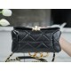 Chanel 22A Chunky Chain Flap Bag Mini Classic Black Lambskin  