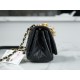 Chanel 22A Chunky Chain Flap Bag Mini Classic Black Lambskin  