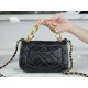 Chanel 22A Chunky Chain Flap Bag Mini Classic Black Lambskin  